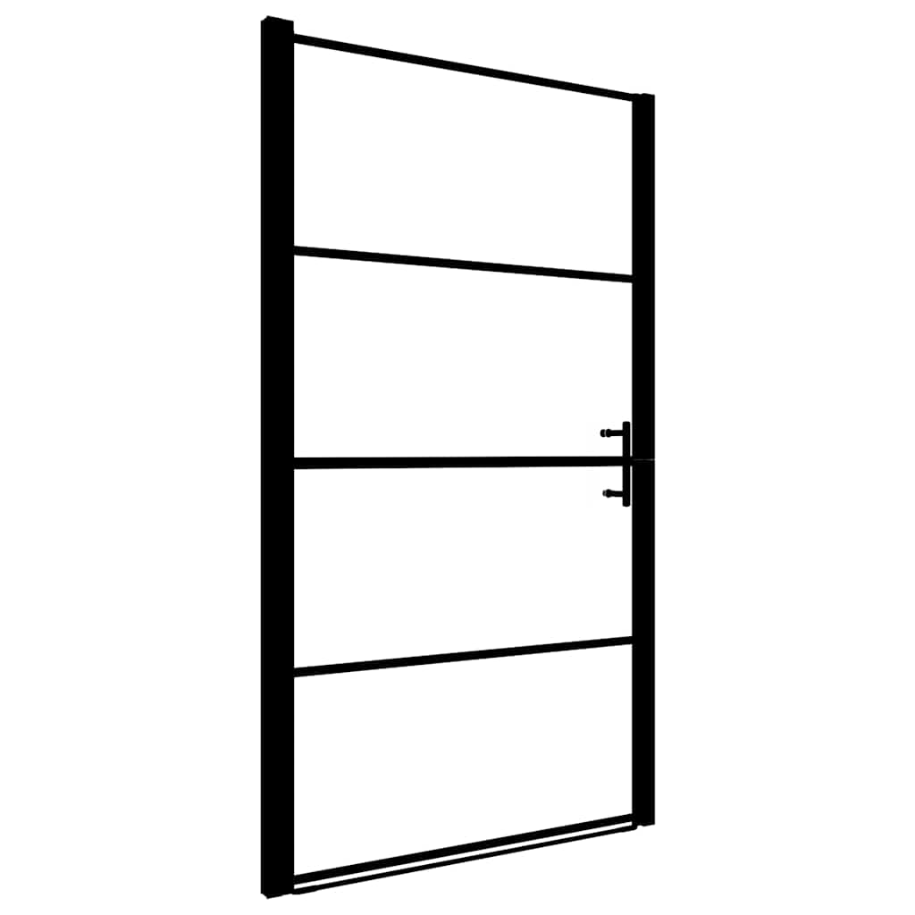 vidaXL Duschdörr härdat glas frostat 81x195 cm svart