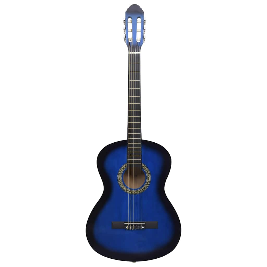vidaXL Gitarr för nybörjare med fodral klassisk blå 4/4 39