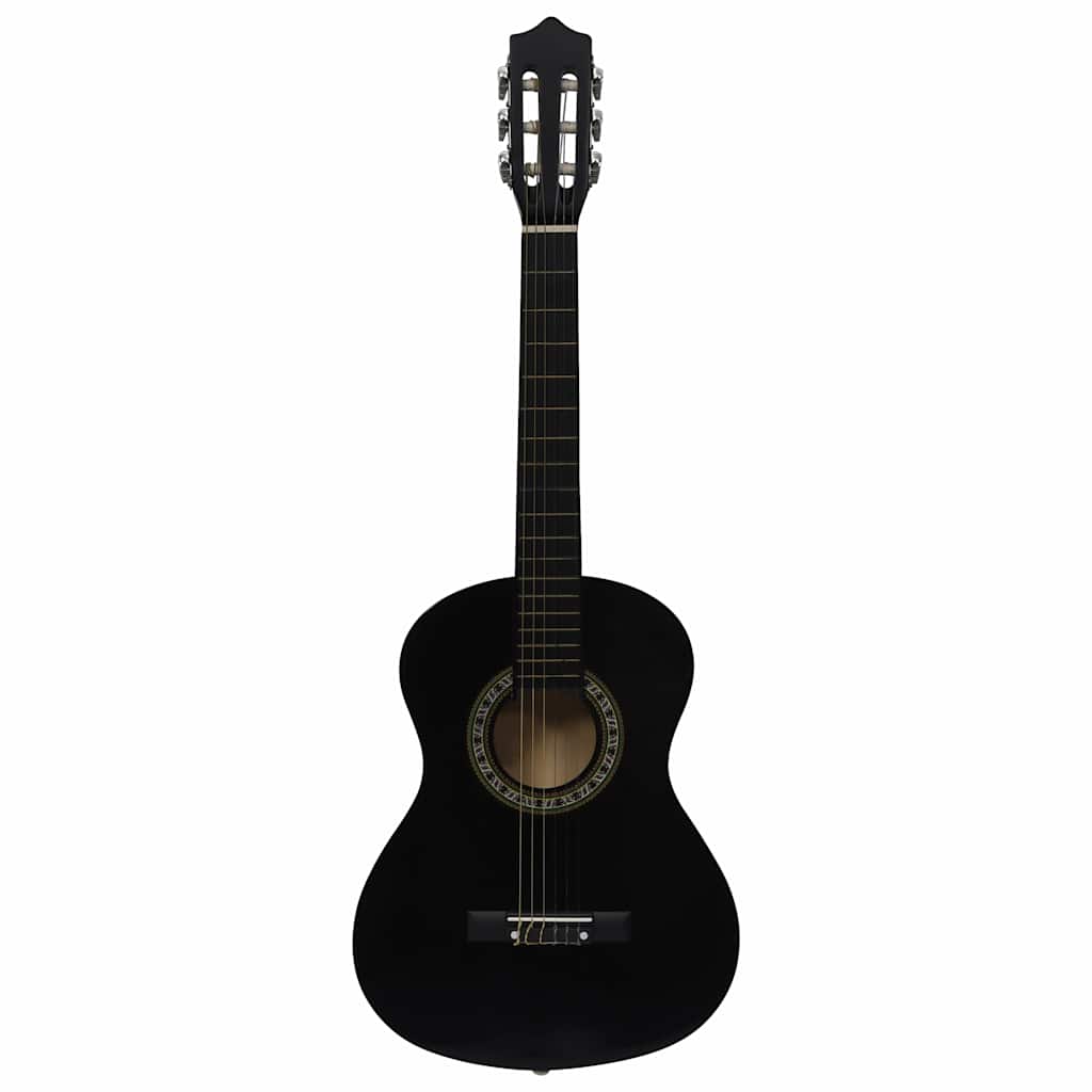 vidaXL Gitarr för nybörjare och barn med fodral klassisk svart 1/2 34