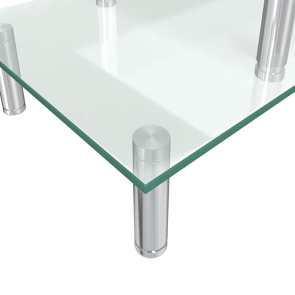 vidaXL Skärmställ 2 nivåer genomskinligt glas