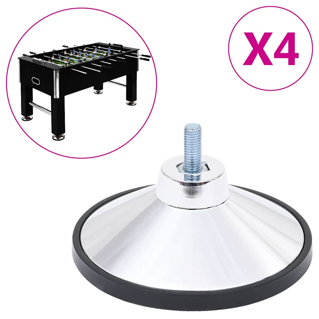 vidaXL Fötter för fotbollsbord 4 st krom M10