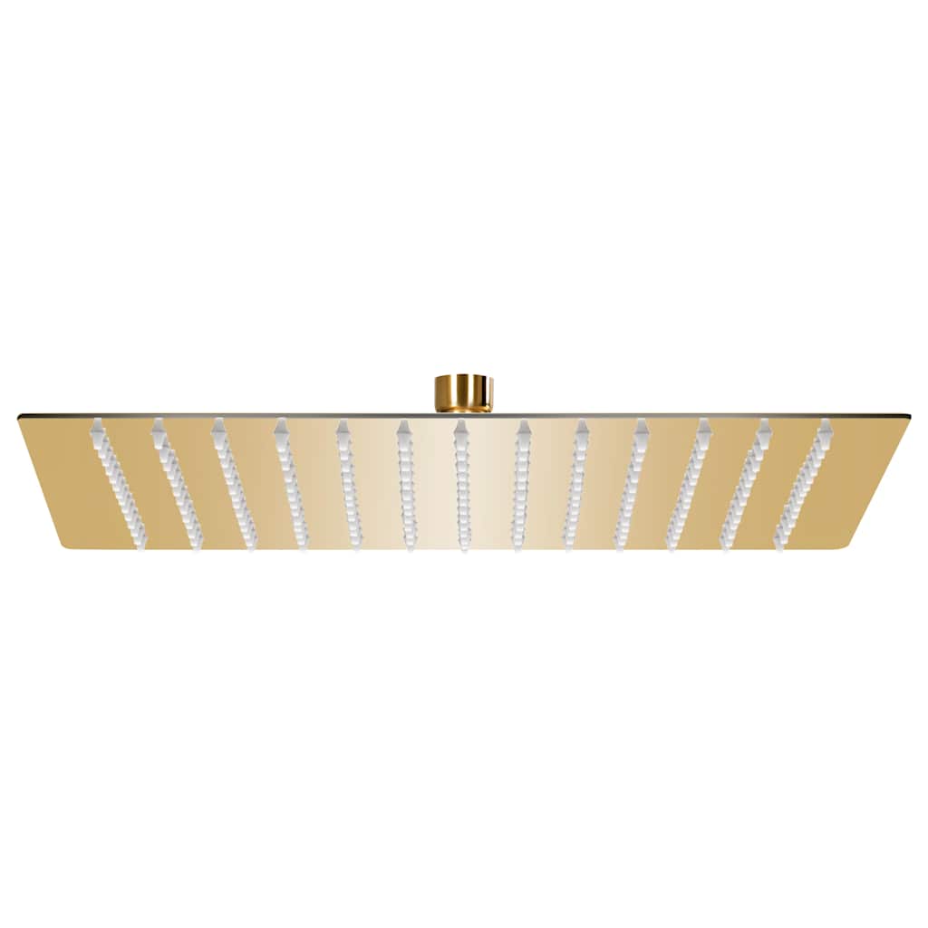 vidaXL Takduschhuvud rostfritt stål 25x25 cm fyrkantigt guld