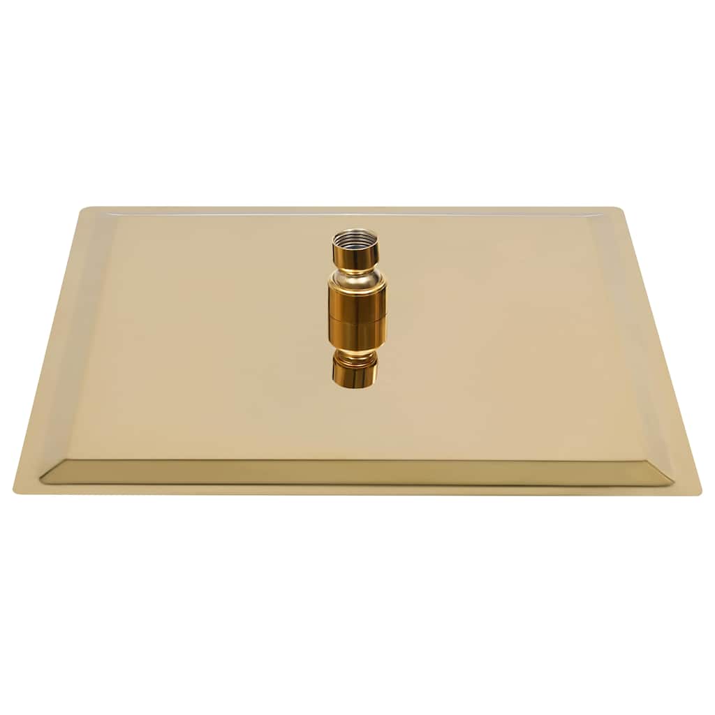 vidaXL Takduschhuvud rostfritt stål 30x30 cm fyrkantigt guld