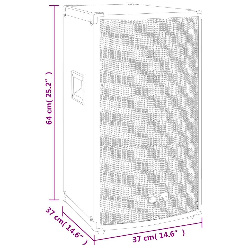 vidaXL Passiv PA-högtalare 150 W svart 37x37x64cm