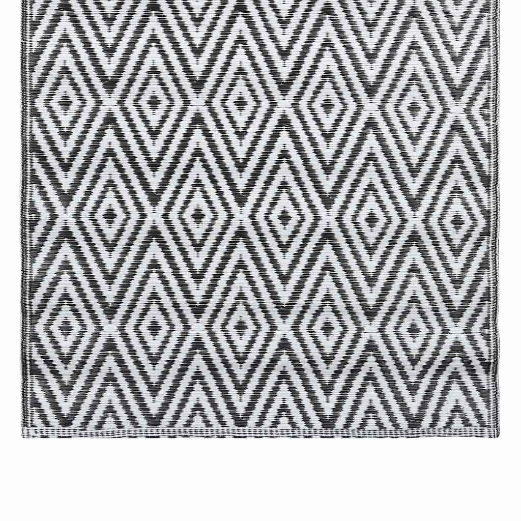 vidaXL Utomhusmatta ARAKIL vit och svart 160x230 cm PP
