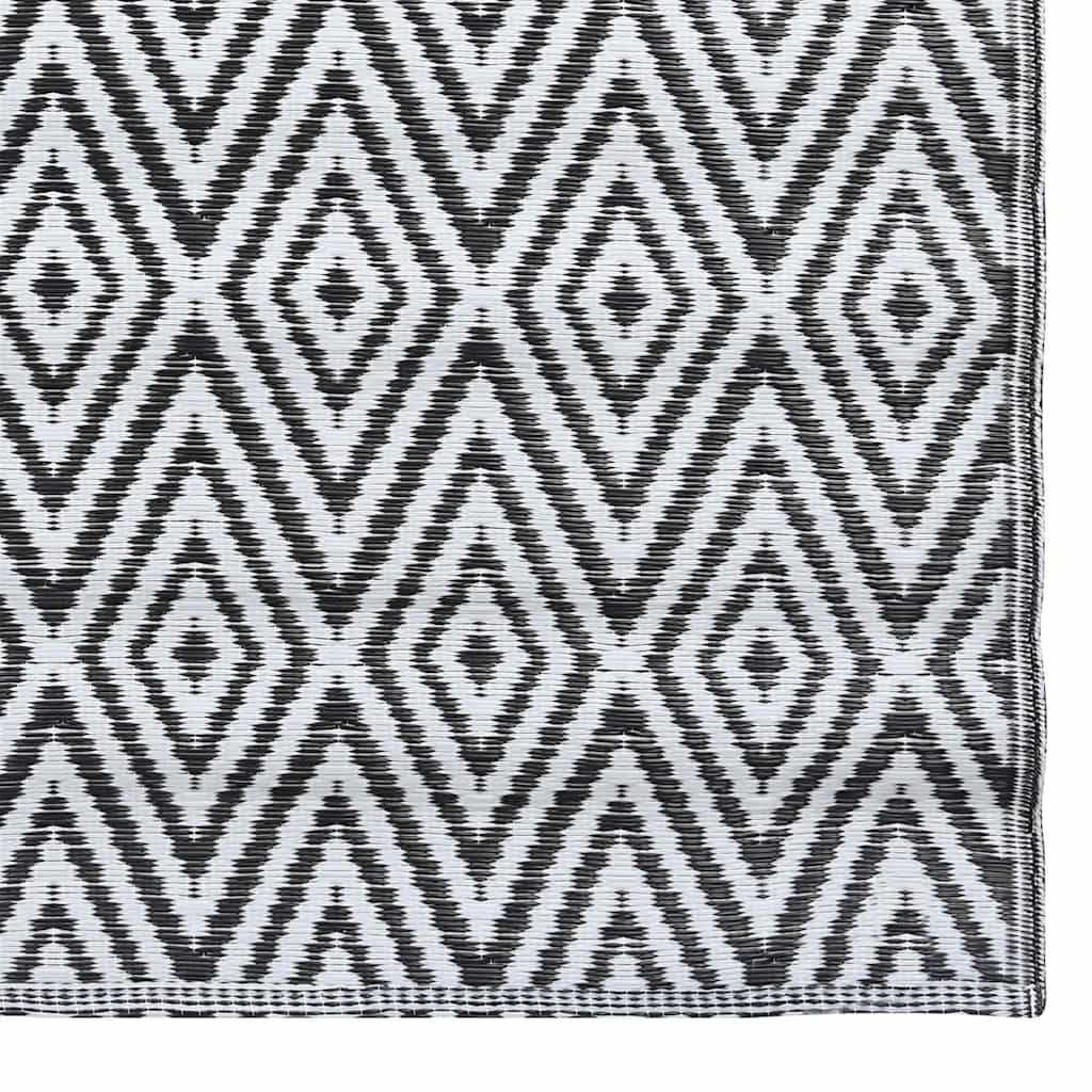 vidaXL Utomhusmatta ARAKIL vit och svart 160x230 cm PP