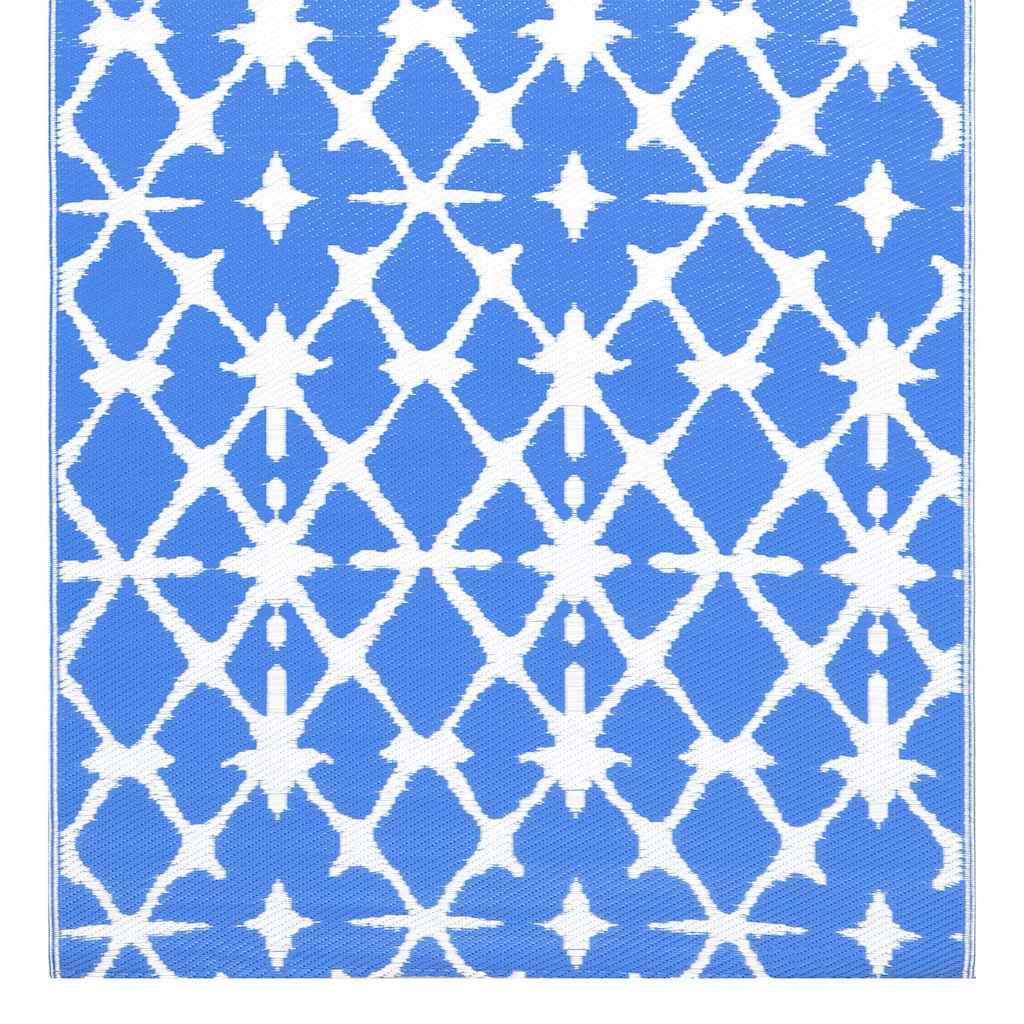 vidaXL Utomhusmatta ARAKIL blå och vit 190x290 cm PP