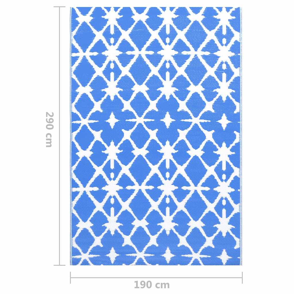 vidaXL Utomhusmatta ARAKIL blå och vit 190x290 cm PP