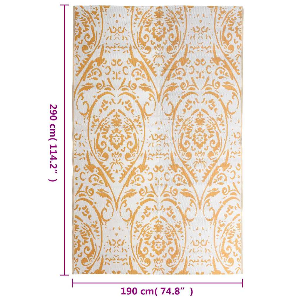 vidaXL Utomhusmatta ARAKIL orange och vit 190x290 cm PP
