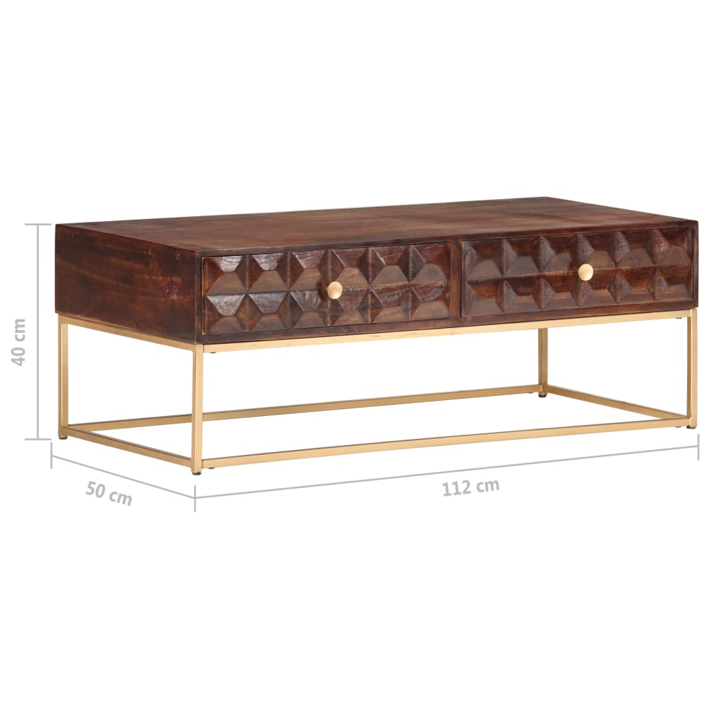 vidaXL Soffbord 112x50x40 cm massivt mangoträ
