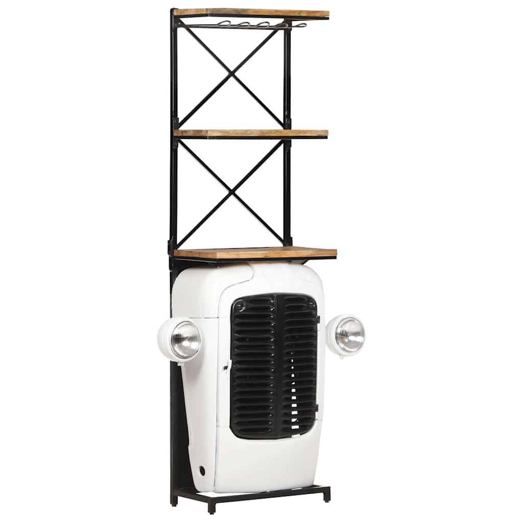 vidaXL Vinhylla traktor vit 49x31x172 cm grovt mangoträ