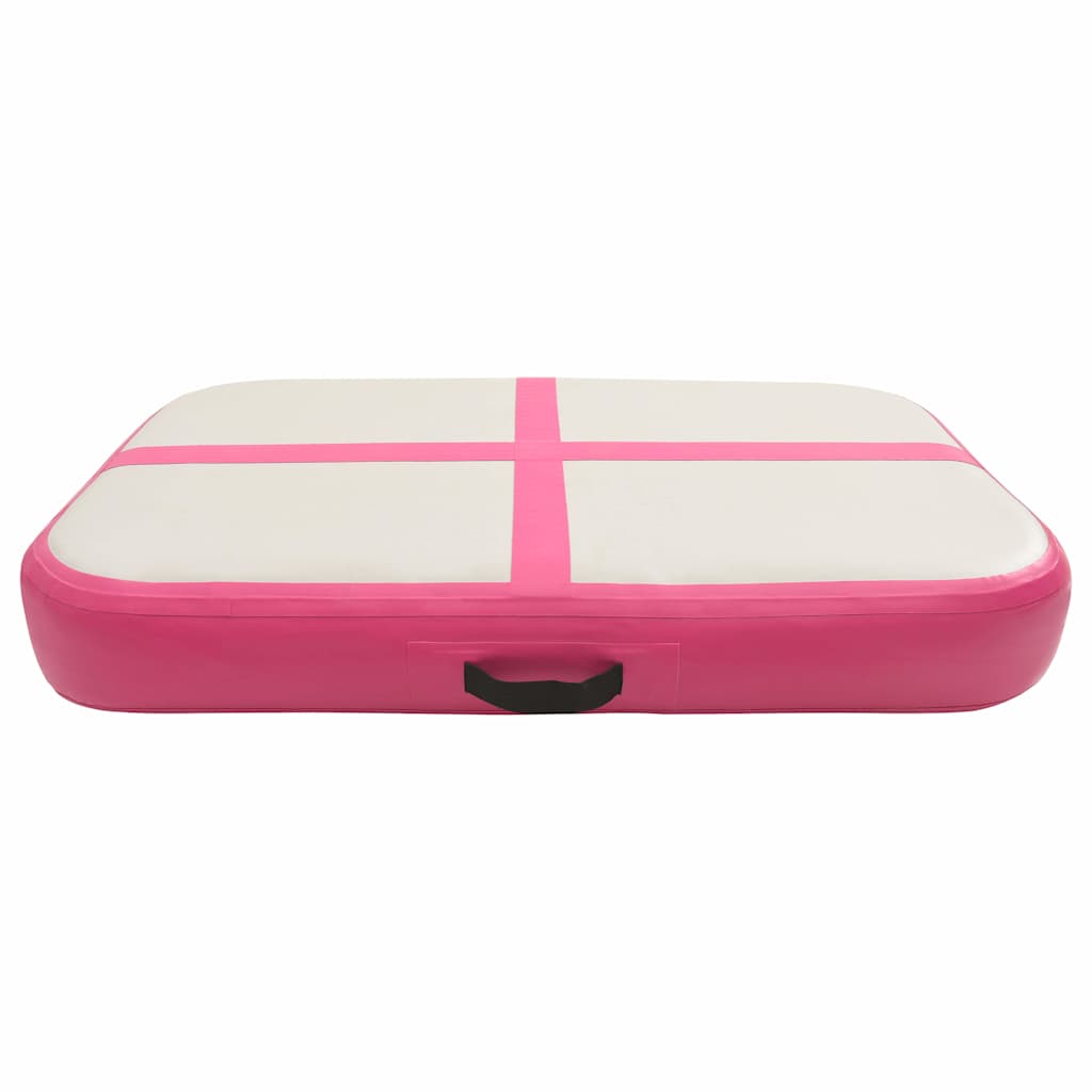 vidaXL Uppblåsbar gymnastikmatta med pump 60x100x20 cm PVC rosa