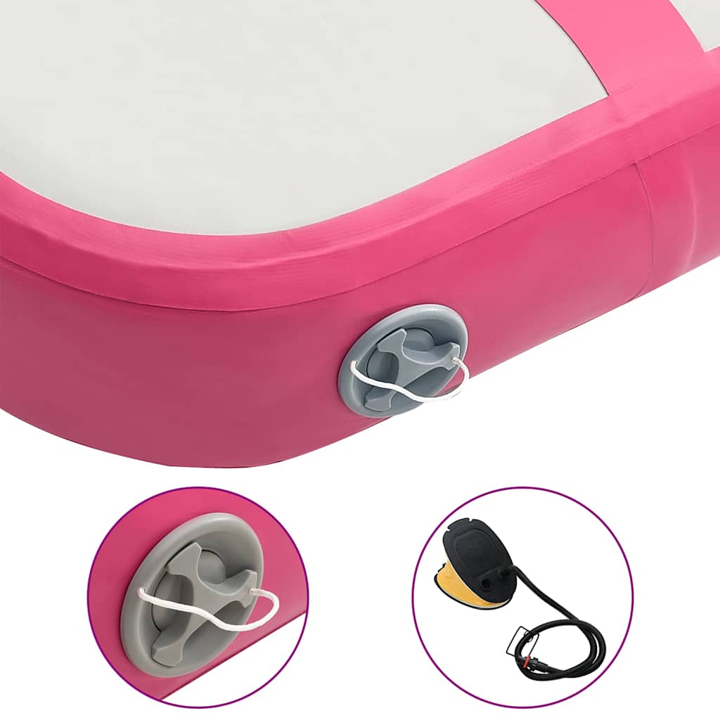 vidaXL Uppblåsbar gymnastikmatta med pump 60x100x20 cm PVC rosa
