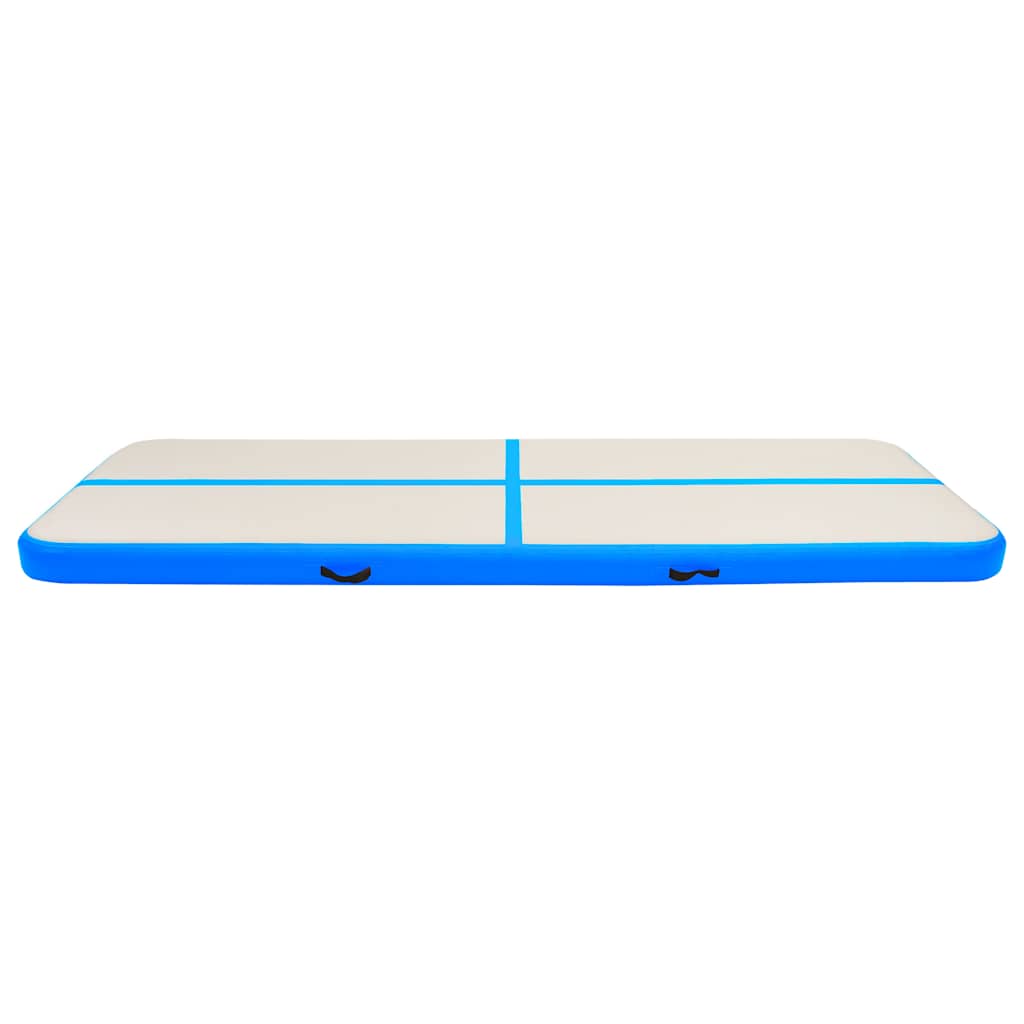 vidaXL Uppblåsbar gymnastikmatta med pump 500x100x15 cm PVC blå
