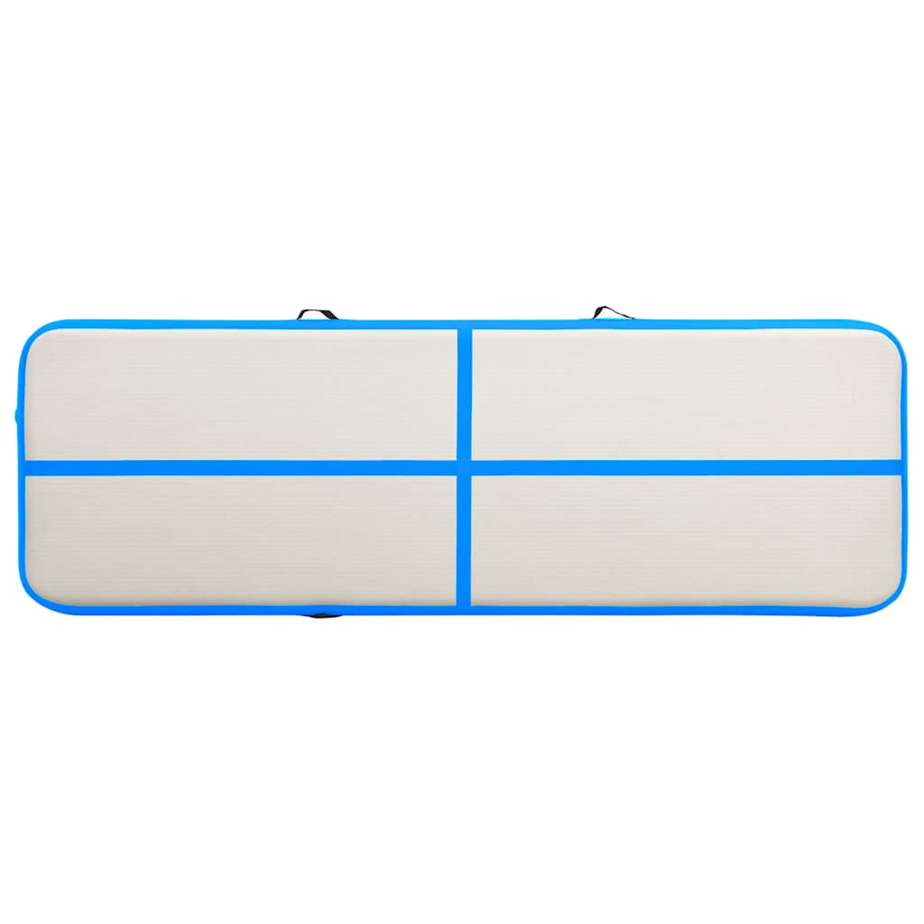 vidaXL Uppblåsbar gymnastikmatta med pump 500x100x15 cm PVC blå