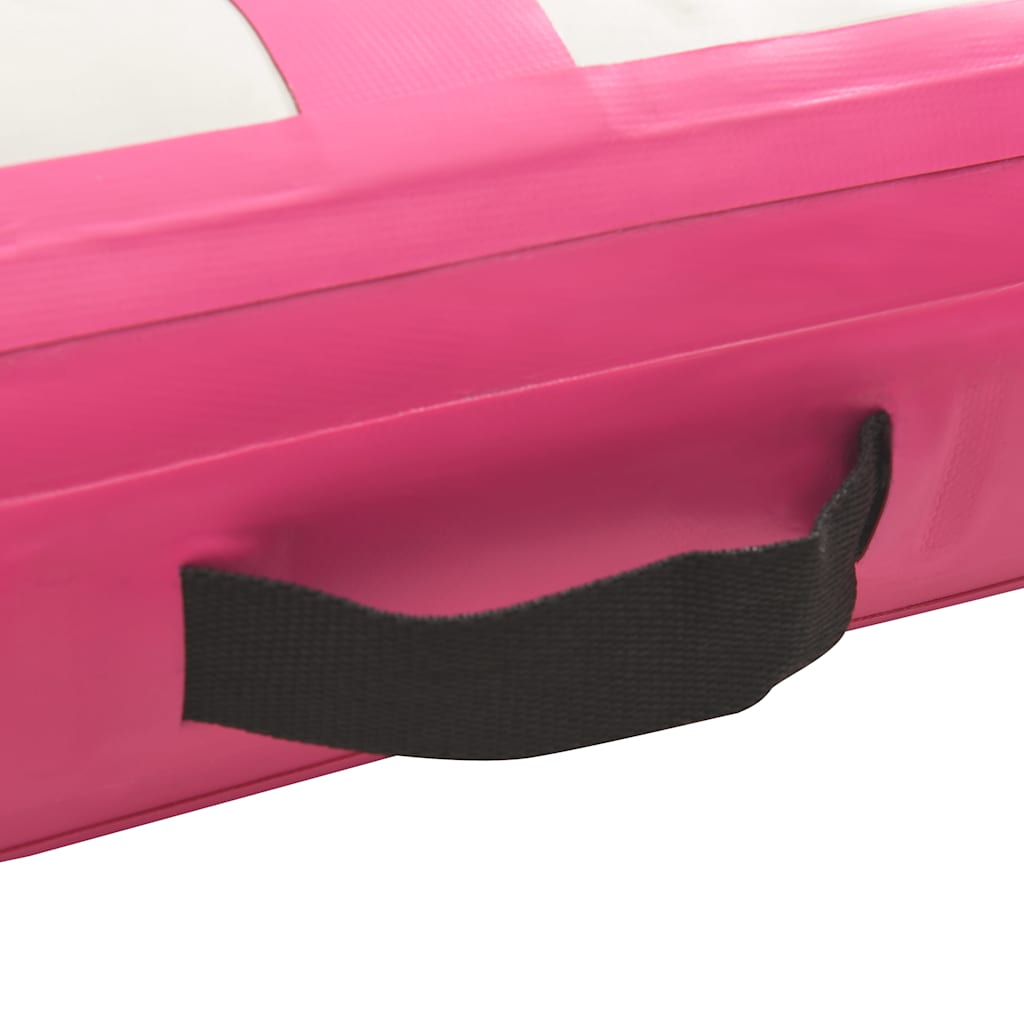 vidaXL Uppblåsbar gymnastikmatta med pump 600x100x15 cm PVC rosa