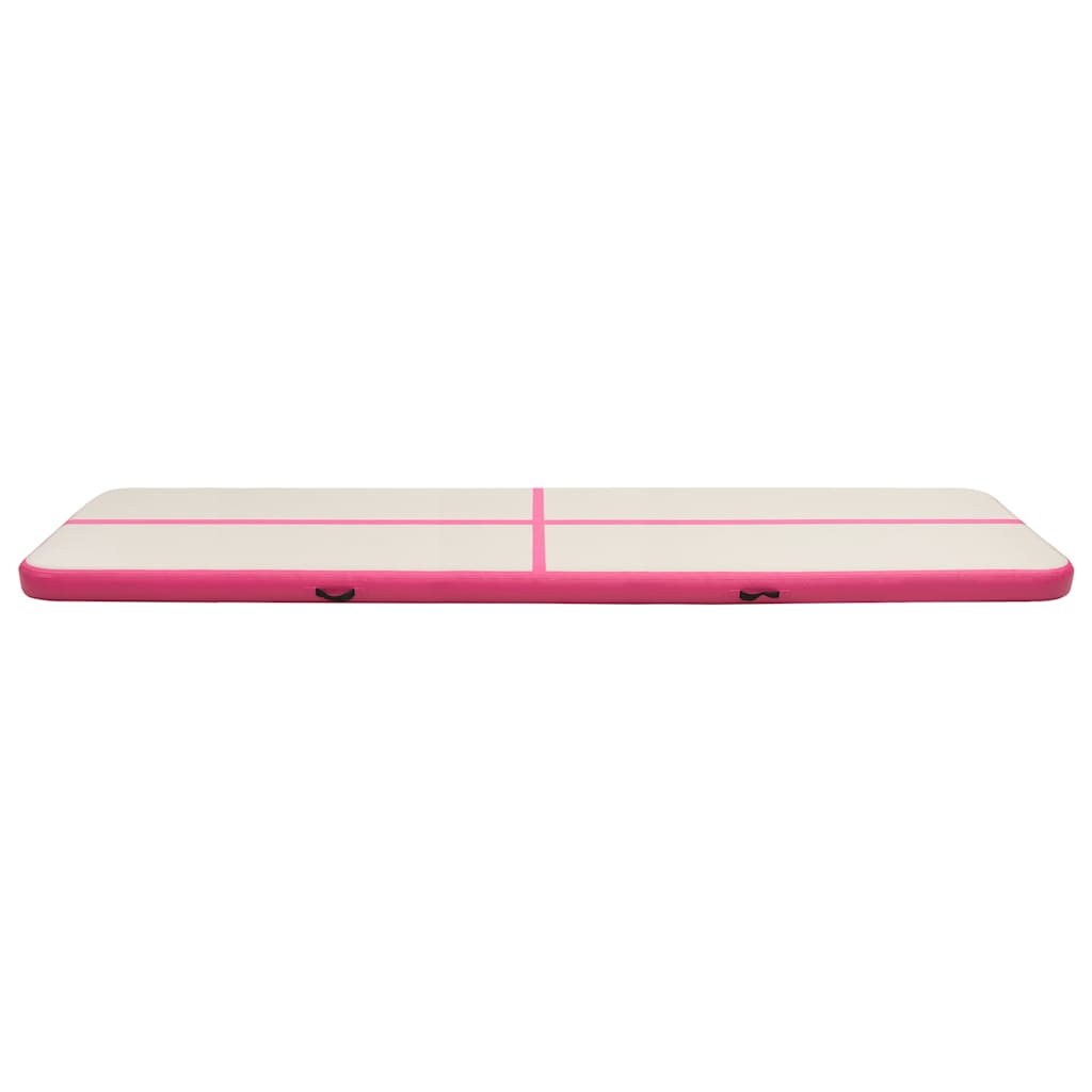 vidaXL Uppblåsbar gymnastikmatta med pump 700x100x15 cm PVC rosa