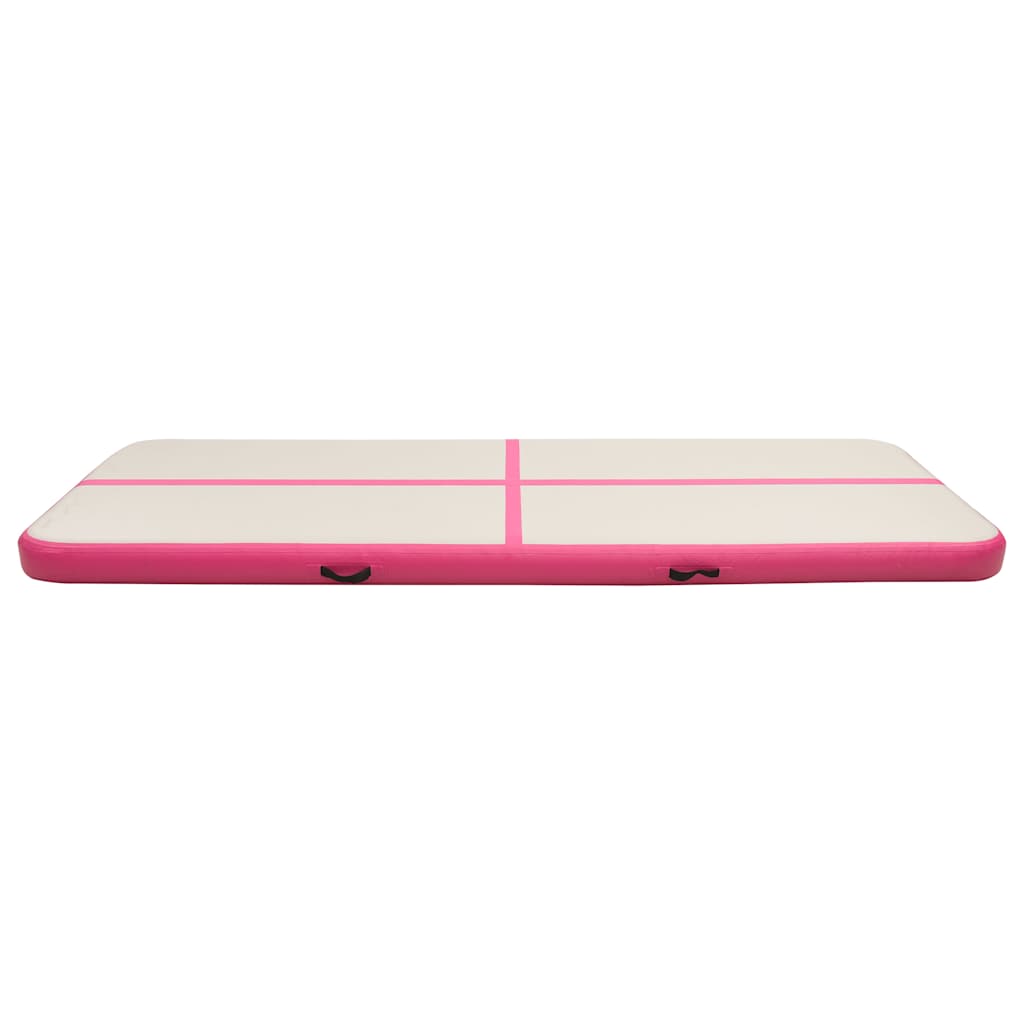 vidaXL Uppblåsbar gymnastikmatta med pump 300x100x20 cm PVC rosa