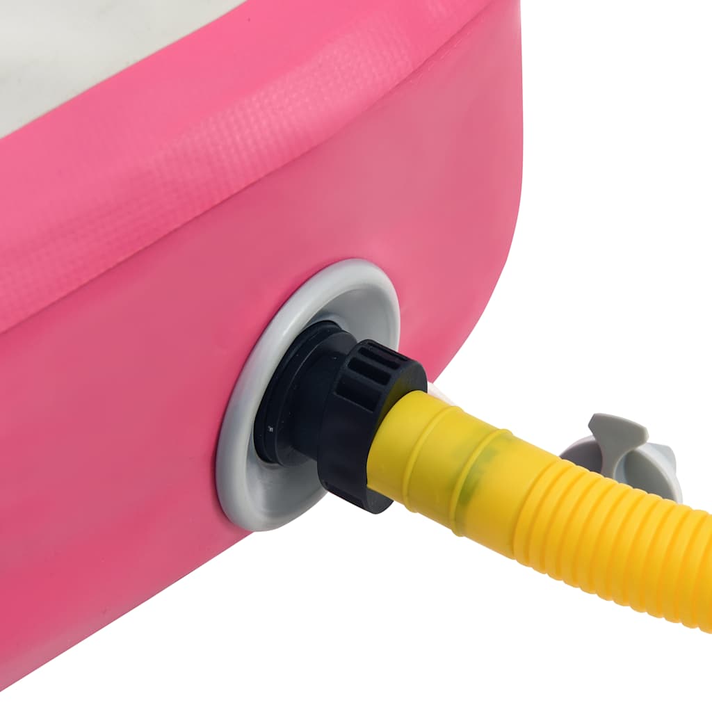 vidaXL Uppblåsbar gymnastikmatta med pump 300x100x20 cm PVC rosa