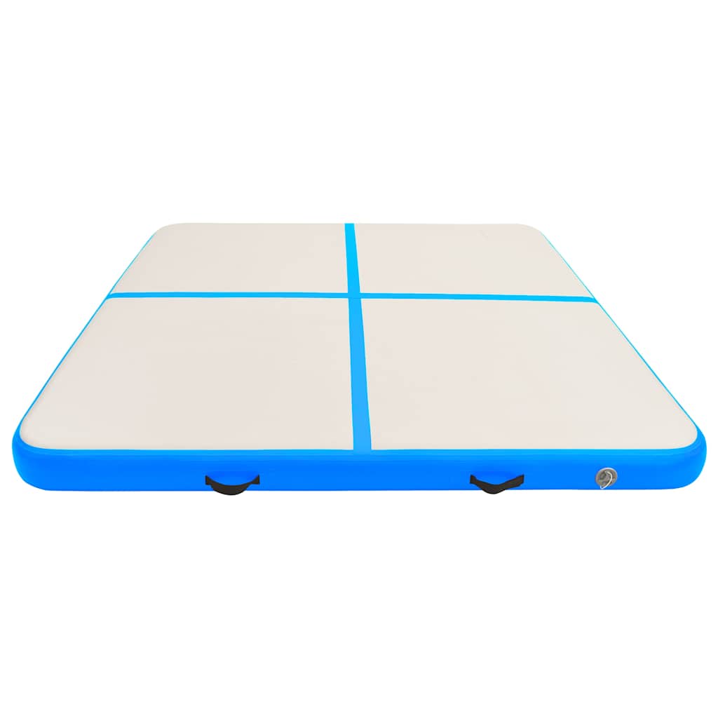 vidaXL Uppblåsbar gymnastikmatta med pump 200x200x15 cm PVC blå