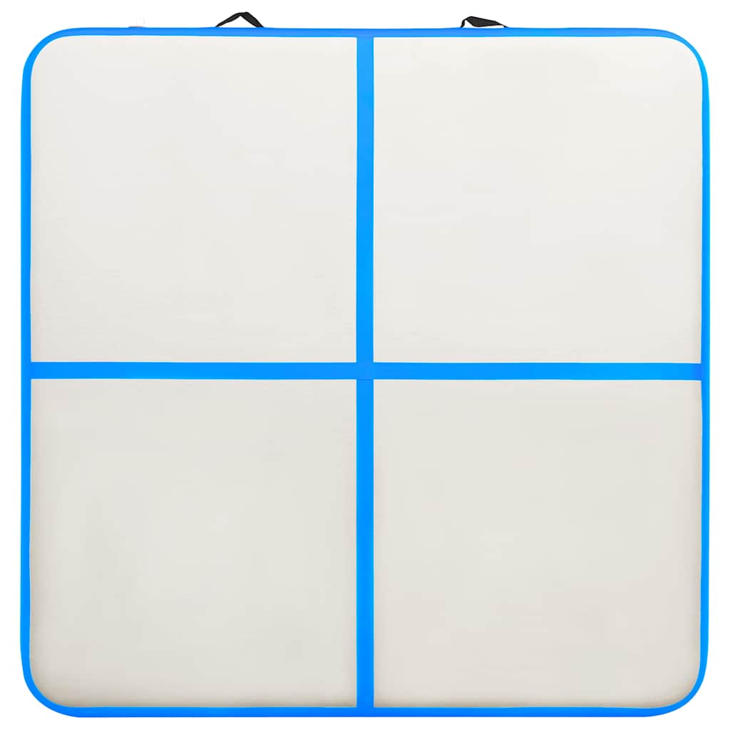 vidaXL Uppblåsbar gymnastikmatta med pump 200x200x15 cm PVC blå