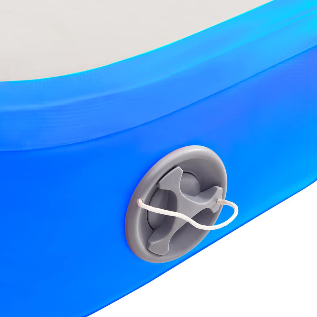 vidaXL Uppblåsbar gymnastikmatta med pump 200x200x15 cm PVC blå