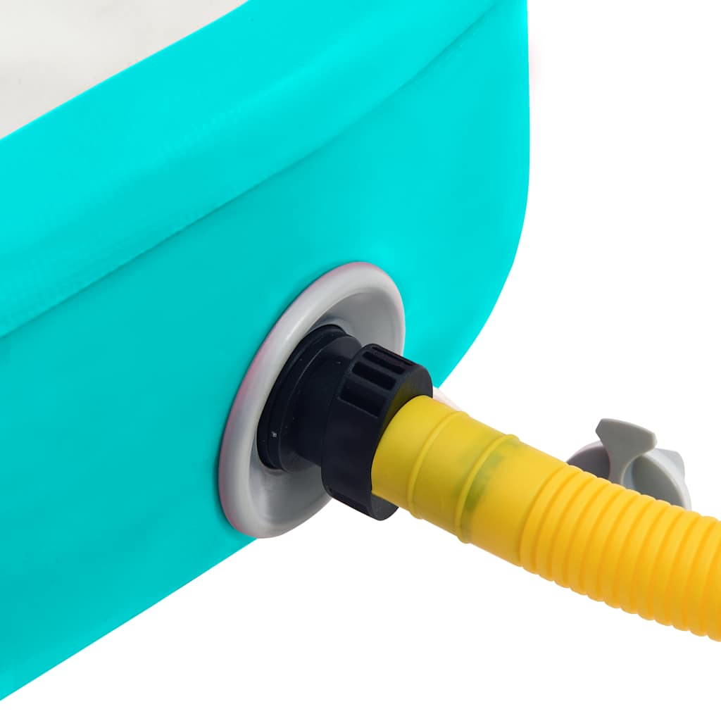 vidaXL Uppblåsbar gymnastikmatta med pump 200x200x15 cm PVC grön