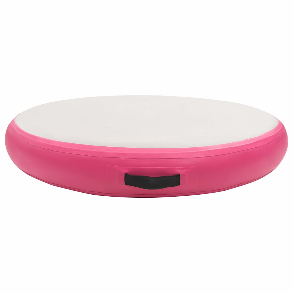 vidaXL Uppblåsbar gymnastikmatta med pump 100x100x10 cm PVC rosa