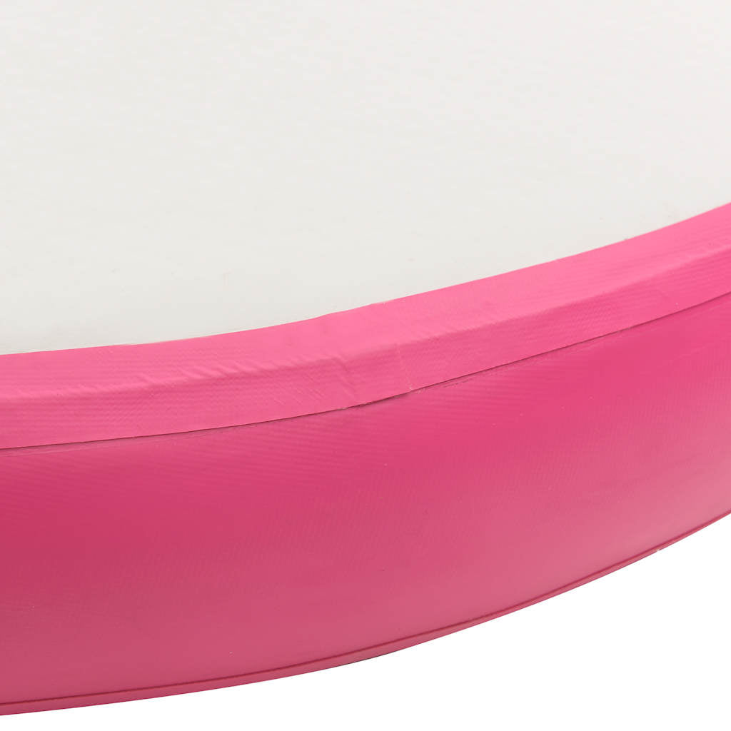 vidaXL Uppblåsbar gymnastikmatta med pump 100x100x10 cm PVC rosa