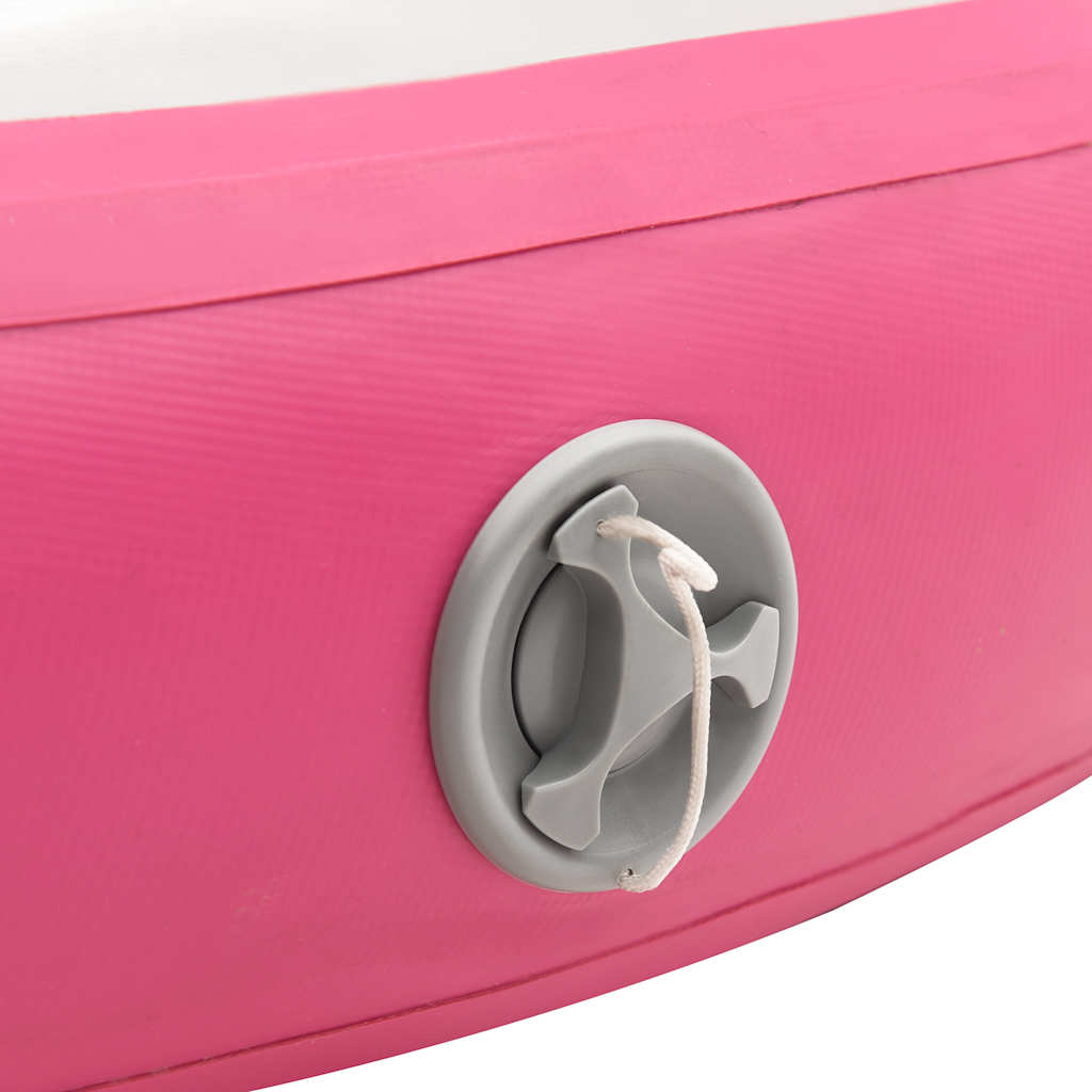 vidaXL Uppblåsbar gymnastikmatta med pump 100x100x10 cm PVC rosa