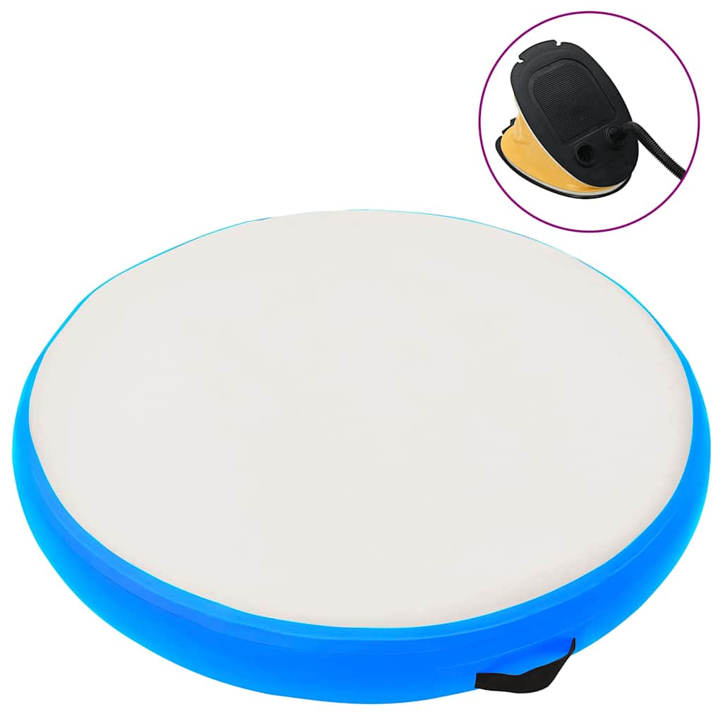 vidaXL Uppblåsbar gymnastikmatta med pump 100x100x10 cm PVC blå