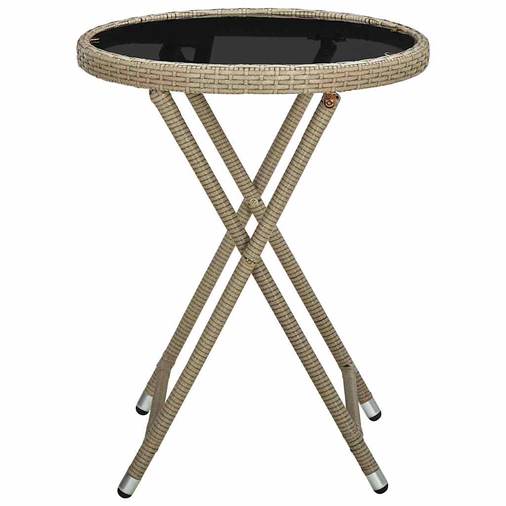 vidaXL Soffbord beige 60 cm konstrotting och härdat glas