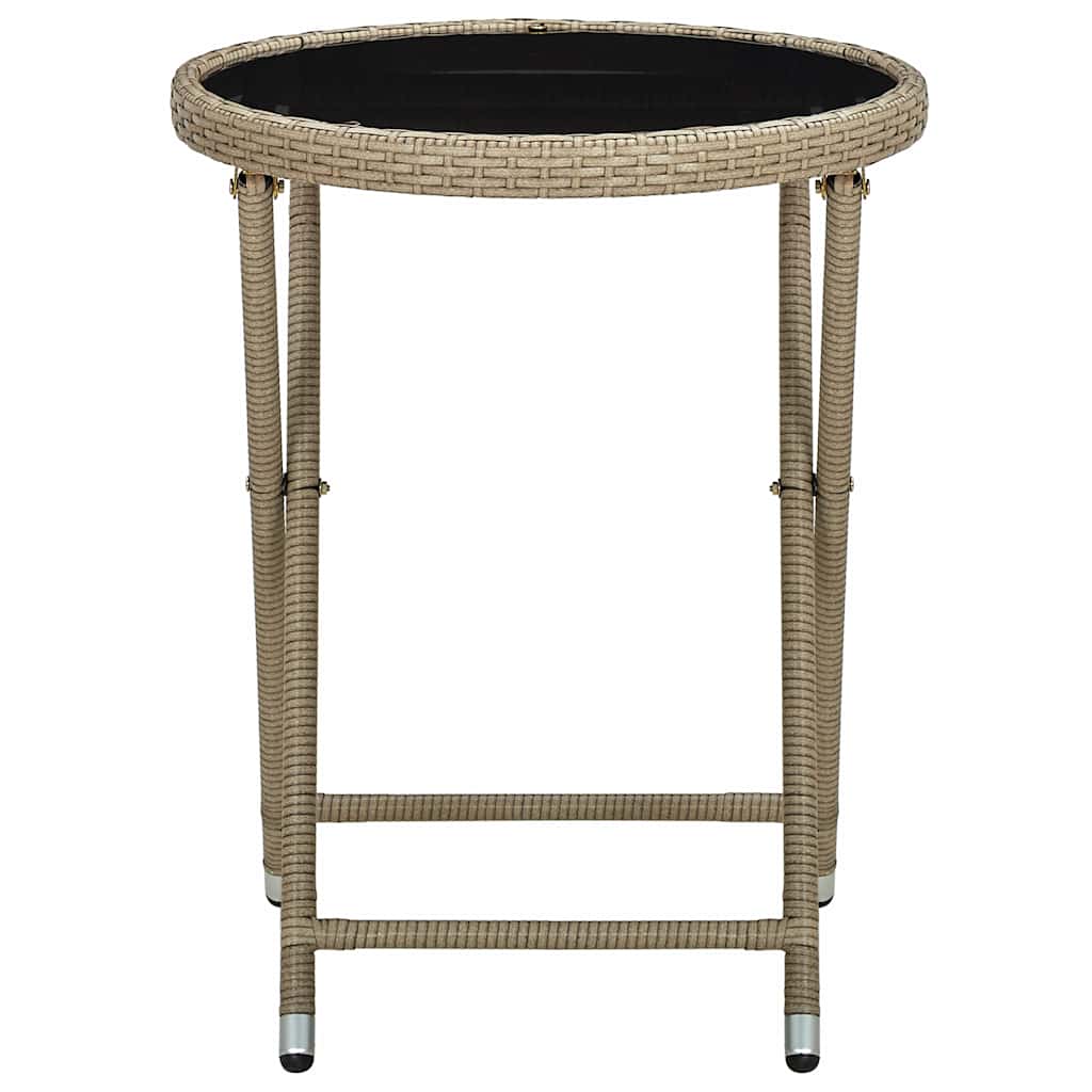 vidaXL Soffbord beige 60 cm konstrotting och härdat glas