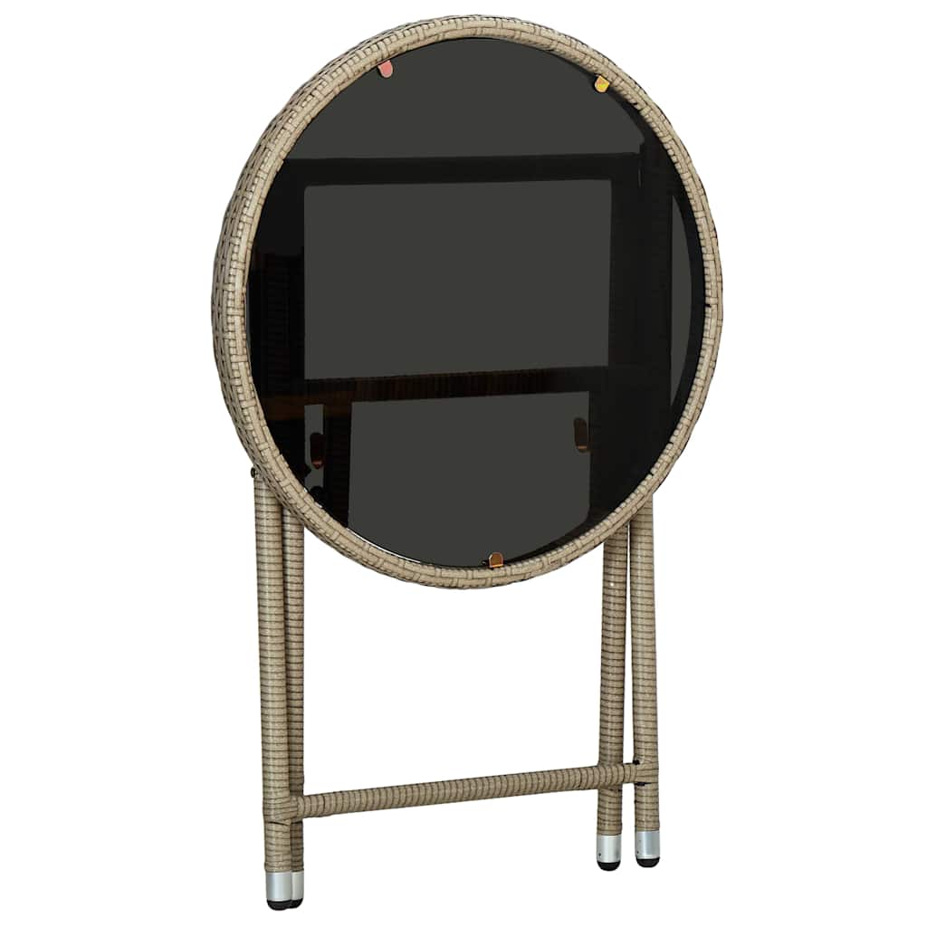 vidaXL Soffbord beige 60 cm konstrotting och härdat glas