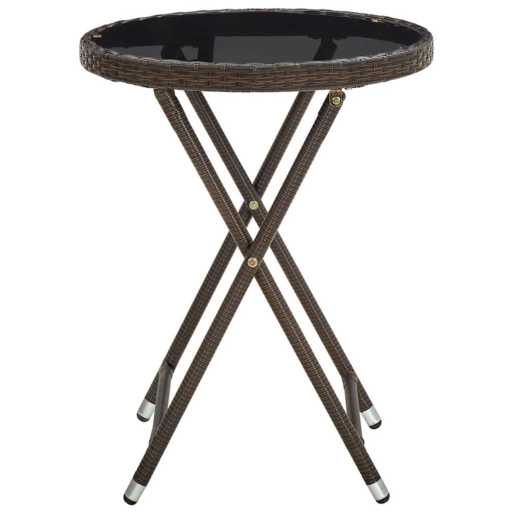 vidaXL Soffbord brun 60 cm konstrotting och härdat glas