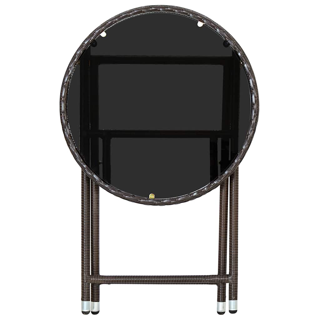 vidaXL Soffbord brun 60 cm konstrotting och härdat glas