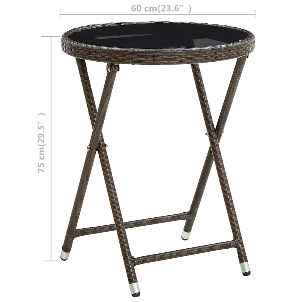vidaXL Soffbord brun 60 cm konstrotting och härdat glas