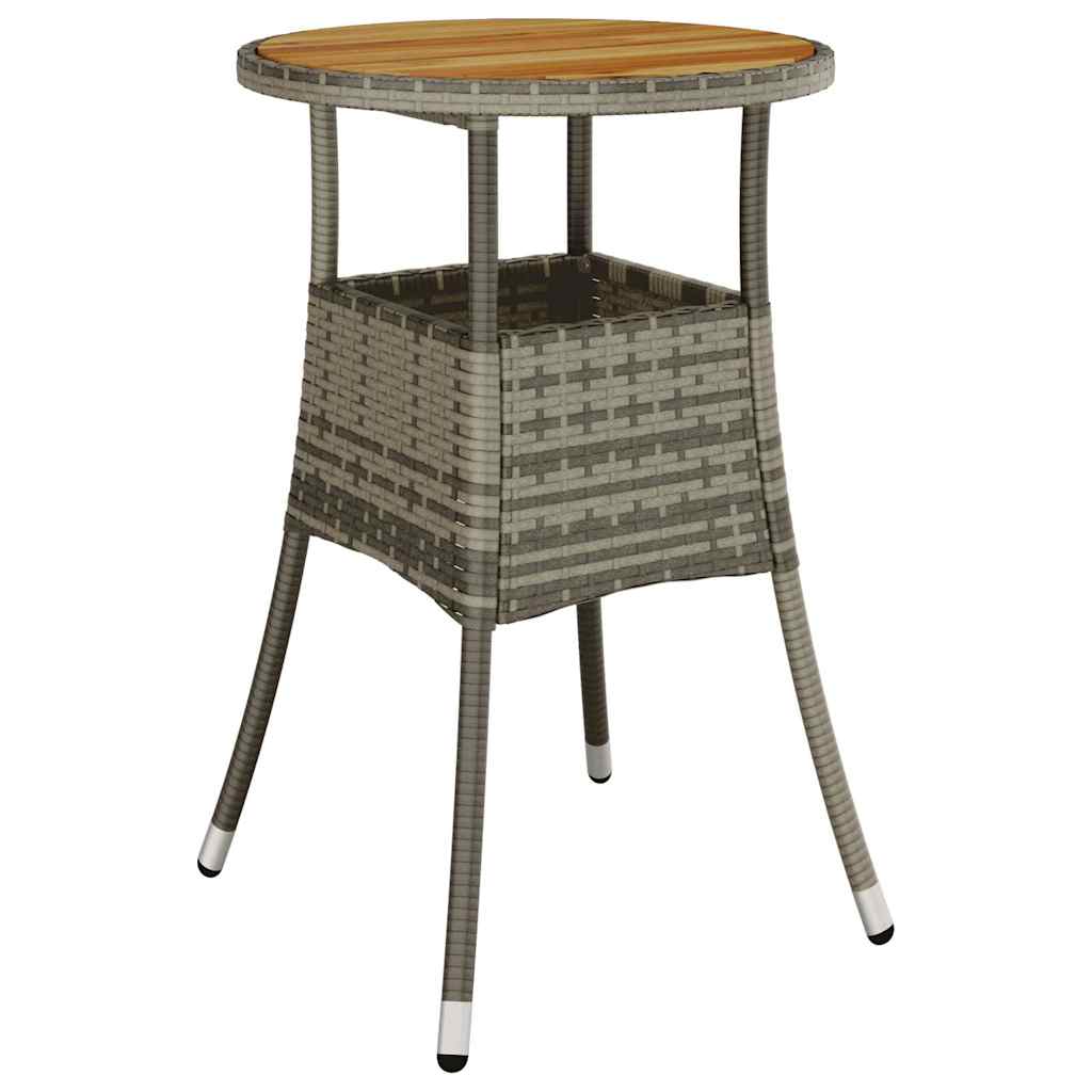 vidaXL Trädgårdsbord Ø60x75 cm akaciaträ och konstrotting grå