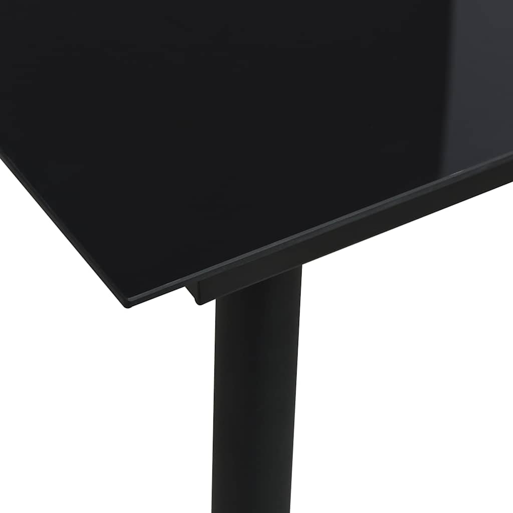 vidaXL Trädgårdsbord svart 80x80x74 cm stål och glas