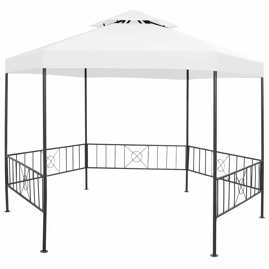 vidaXL Paviljong 323x275x265 cm vit 180 g/m²