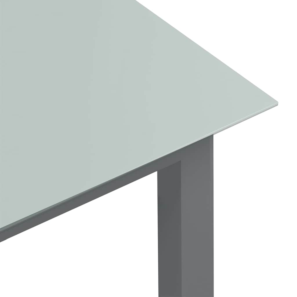 vidaXL Trädgårdsbord ljusgrå 80x80x74 cm aluminium och glas