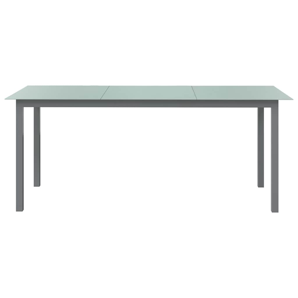 vidaXL Trädgårdsbord ljusgrå 190x90x74 cm aluminium och glas