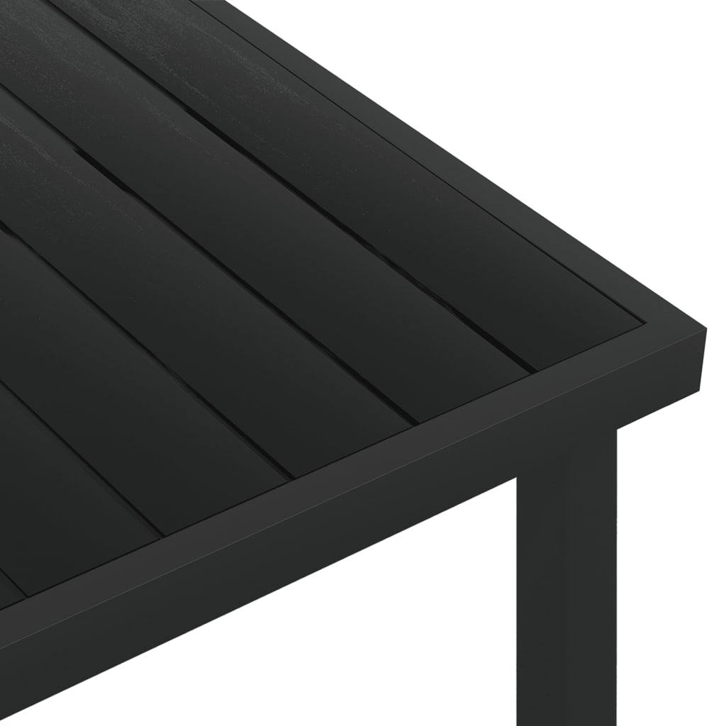 vidaXL Trädgårdsbord svart 140x90x74 cm aluminium och WPC