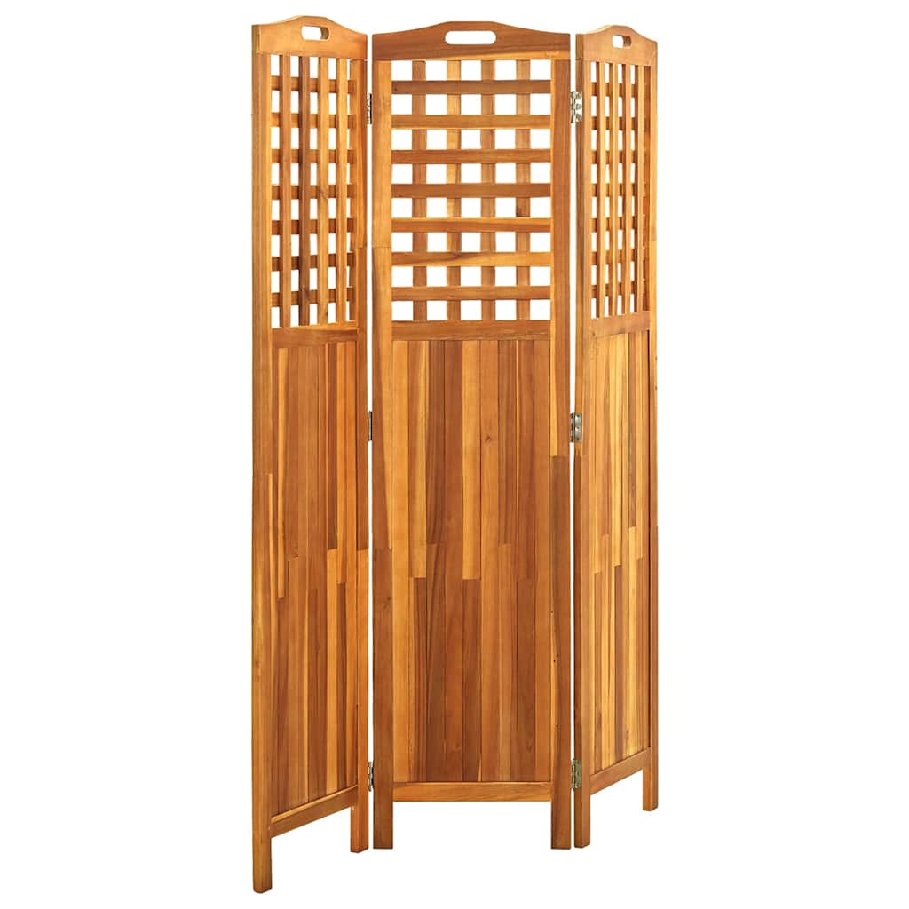vidaXL Rumsavdelare 3 paneler 121x2x170 cm massivt akaciaträ