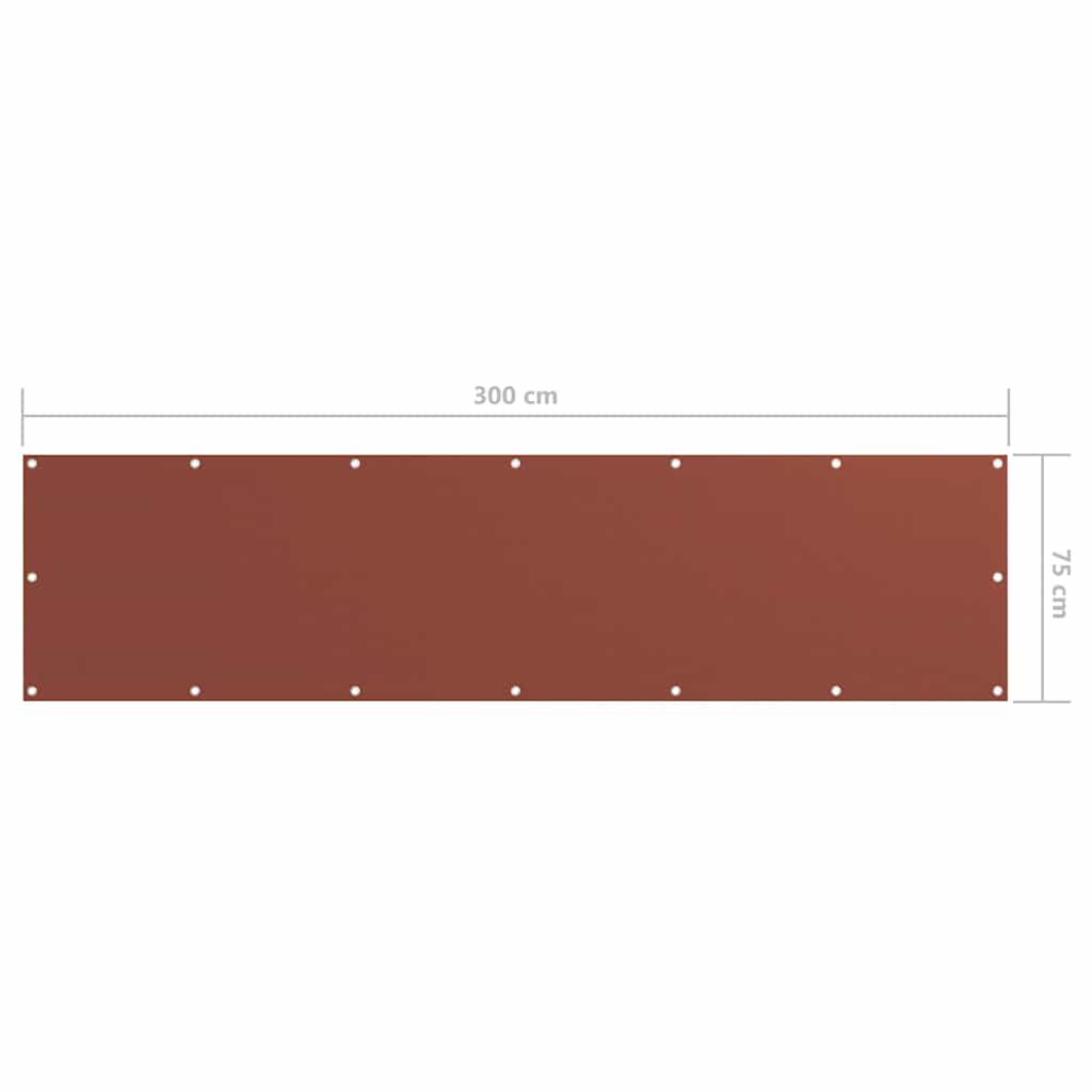 vidaXL Balkongskärm terrakotta 75x300 cm oxfordtyg