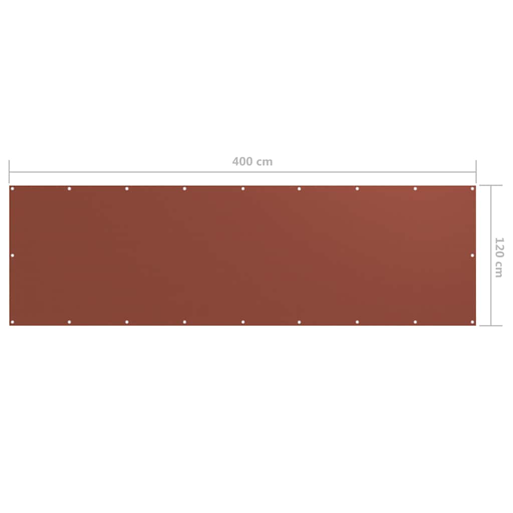 vidaXL Balkongskärm terrakotta 120x400 cm oxfordtyg