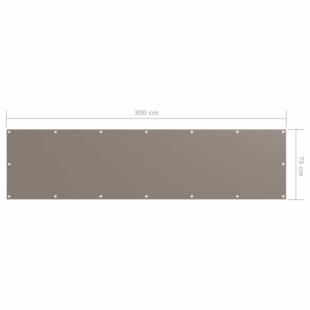 vidaXL Balkongskärm taupe 75x300 cm oxfordtyg