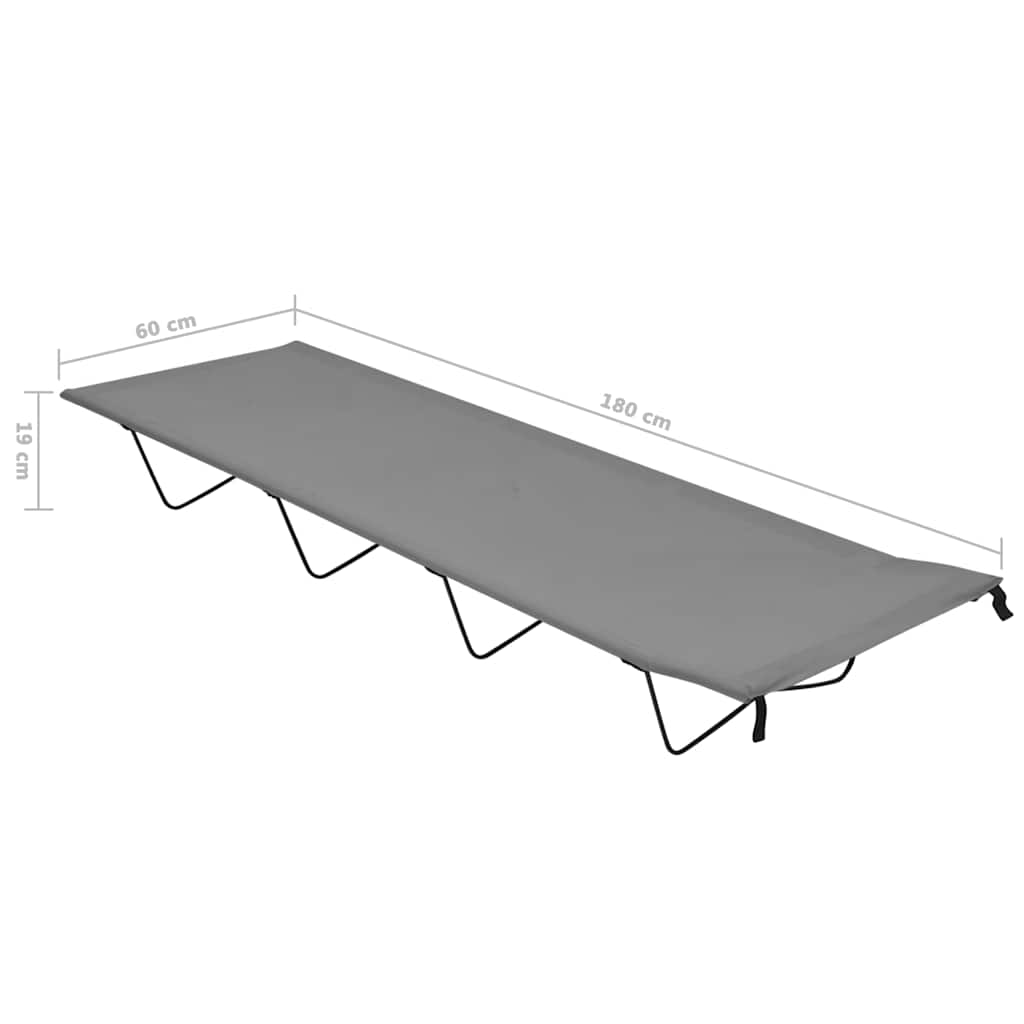 vidaXL Campingsängar 2 st 180x60x19 cm oxfordtyg och stål grå