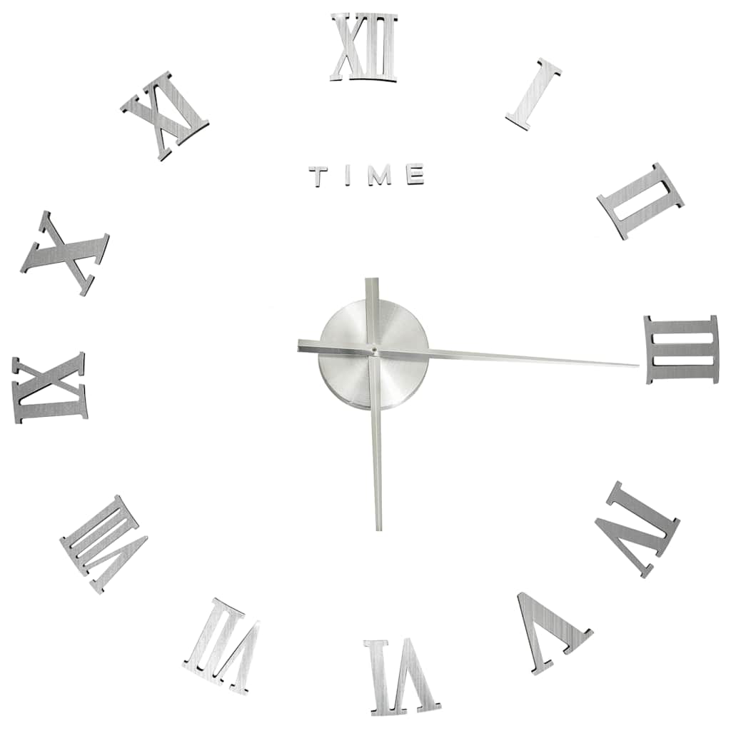 vidaXL Väggklocka 3D modern design silver 100 cm XXL