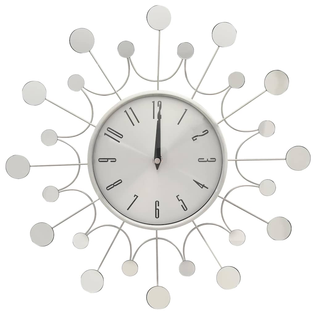 vidaXL Väggklocka silver 40 cm metall